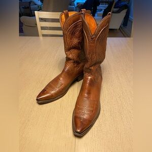Lucchese Tan Leather Western Boots N1596.54 13D
